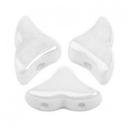 Les perles par Puca® Hélios beads Opaque white ceramic look 03000/14400